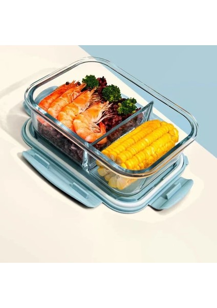 D2 1000 ml Yeni Stil Öğle Yemeği Kutusu Cam 1050 ml Mikrodalga Bento Kutusu Gıda Saklama Kutusu Okul Gıda Kapları Bölmesi (Yurt Dışından)