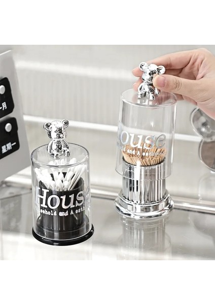 Cam Ayı Siyah Sevimli Ayı Kürdan Tutucu Dekor Ev Restoran Kürdan Dağıtıcı Çok Amaçlı Pamuklu Çubukla Konteyner Masa Aksesuarları (Yurt Dışından) modelleri