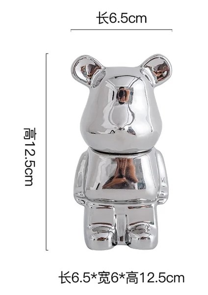 Koyu Haki Seramik Diş Tutucu Yaratıcı Masaüstü Süsler Şiddetli Ayı Kürdan Kutusu Organizatör Kavanoz Oturma Odası Mutfak Masa Süsleri (Yurt Dışından)