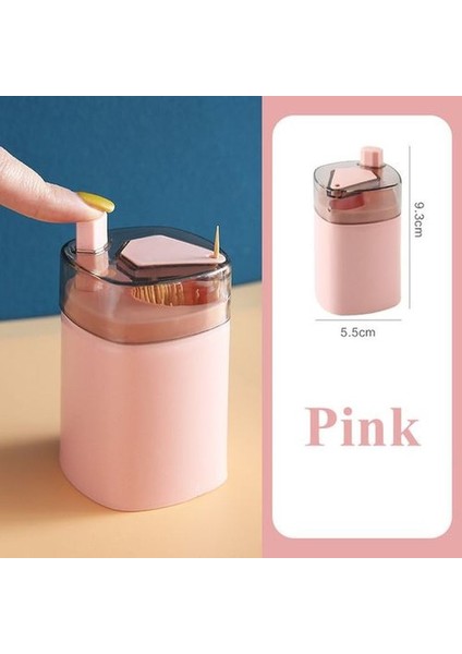 Pembe Yaratıcı Kürdan Oturma Odası Yemek Odası Saklama Kutusu Otomatik Pop-Up Kürdan Kutusu Ev Itme Kürdan Tutucu Dağıtıcı (Yurt Dışından)