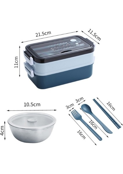 B-Mavi-Hiçbir Kase Bölmeli Bento Öğle Yemeği Kutusu Paslanmaz Çelik Plastik Gıda Konteyner Taşıyıcı Kadın Erkek Okul Çocuklar Için Termal Öğle Yemeği Kutusu (Yurt Dışından) fiyatları