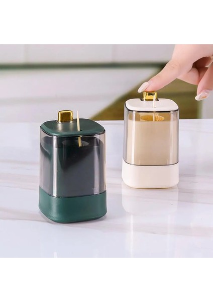 Yeşil Pratik Kürdan Dağıtıcı Bölünmüş Kürdan Şişesi Yaratıcı Toz Geçirmez Presleme Otomatik Masa Kürdan Kutusu (Yurt Dışından) modelleri