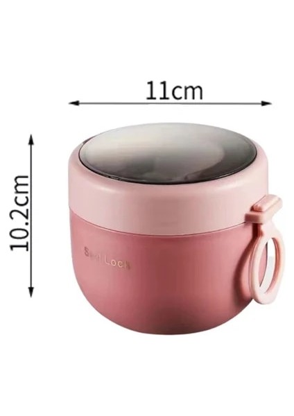 1-Pembe Fincan Mikrodalga Yemek Kabı Kaşık Çubuklarını Yemek Takımı Gıda Saklama Kabı Çocuk Okul Ofis Taşınabilir Hermetik Bento Kutusu (Yurt Dışından)