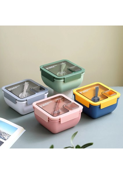 1-Pembe Fincan Mikrodalga Yemek Kabı Kaşık Çubuklarını Yemek Takımı Gıda Saklama Kabı Çocuk Okul Ofis Taşınabilir Hermetik Bento Kutusu (Yurt Dışından) fırsatları