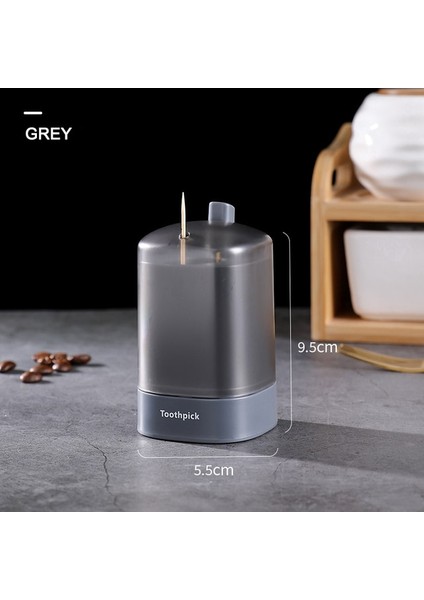 Gri 5 Renk Ev Yaratıcı Otomatik Açılan Kürdan Kutusu Dağıtıcı Ev Oturma Odası Yemek Odası Kürdan Saklama Kutuları Tutucu (Yurt Dışından)