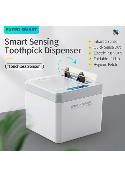 Mavi USB Şarj Akıllı Indüksiyon Kürdan Kutusu, Ev Otomatik Açılır Dağıtıcı, Kürdan Saklama Kutusu, Mutfak Sofra Takımı (Yurt Dışından) modelleri