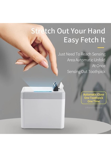 Mavi USB Şarj Akıllı Indüksiyon Kürdan Kutusu, Ev Otomatik Açılır Dağıtıcı, Kürdan Saklama Kutusu, Mutfak Sofra Takımı (Yurt Dışından) fırsatları