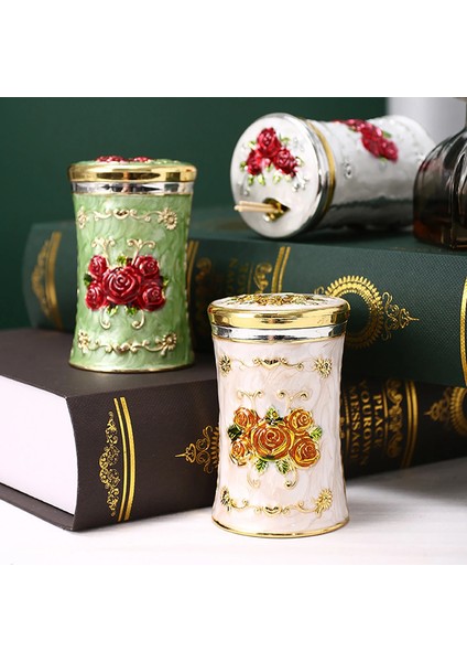 E Kürdan Konteyner Roman Dayanıklı Yeniden Kullanılabilir Kabartmalı Çiçek Kürdan Tutucu Ev Kürdan Dağıtıcı Kürdan Kovası (Yurt Dışından) fırsatları