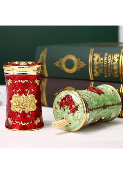 E Kürdan Konteyner Roman Dayanıklı Yeniden Kullanılabilir Kabartmalı Çiçek Kürdan Tutucu Ev Kürdan Dağıtıcı Kürdan Kovası (Yurt Dışından) indirimleri