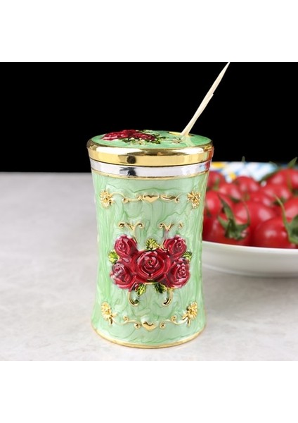 Altın Yeşil * Kişiselleştirilmiş Etnik Tarzı Kürdan Silindir Ev Kürdan Şişesi Restoran Bambu Kürdan Sadelik (Yurt Dışından)