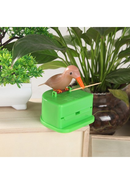 Pembe Yeşil Kuş Sevimli Kuş Şekli Kürdan Tutucu Konteyner Otomatik Kürdan Dağıtıcı Kürdan Saklama Kutusu Masa Kürdan Kutusu Ev Dekor (Yurt Dışından) fırsatları