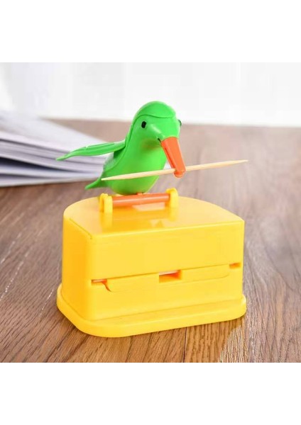 Sarı Kuş Güzel Kuş Kürdan Kutusu Otomatik Pres Tipi Seçim Diş Tutucu Kutusu Kürdan Dağıtıcı Masaüstü Süs Mutfak Bar Malzemeleri (Yurt Dışından) fırsatları