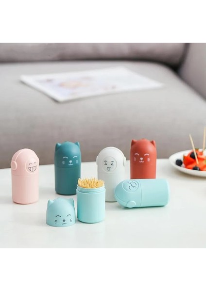 Beyaz Yaratıcı Kürdan Tutucu Karikatür Kedi Kürdan Konteyner Taşınabilir Plastik Kürdan Dağıtıcı Saklama Kutusu Mutfak Aracı (Yurt Dışından) fiyatları