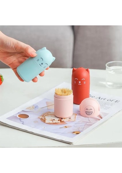 Beyaz Yaratıcı Kürdan Tutucu Karikatür Kedi Kürdan Konteyner Taşınabilir Plastik Kürdan Dağıtıcı Saklama Kutusu Mutfak Aracı (Yurt Dışından) modelleri