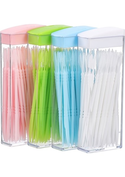 Gösterildiği Gibi Diş Ipi Seçtikleri Tek Kullanımlık Kürdan Diş Çubuk Silikon Her Iki Uç Arayüz (Yurt Dışından)