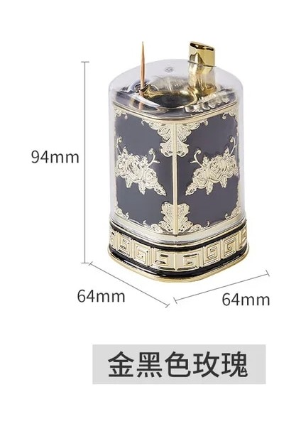 Altın Siyah Yüksek Dereceli Avrupa Vintage Kürdan Kutusu, Üst Düzey Ev Dekorasyonuna Basarak Kürdan Kutusunu Otomatik Olarak Çıkarır (Yurt Dışından)