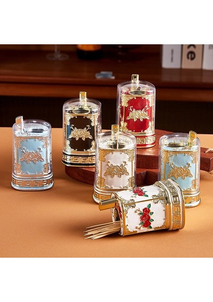 Altın Siyah Yüksek Dereceli Avrupa Vintage Kürdan Kutusu, Üst Düzey Ev Dekorasyonuna Basarak Kürdan Kutusunu Otomatik Olarak Çıkarır (Yurt Dışından) modelleri