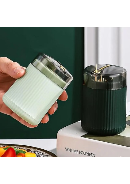 Koyu Yeşil Kürdan Tutucu Pop-Up Otomatik Kürdan Dağıtıcı El Presleme Kürdan Konteyner Kutusu Dağıtıcı Tutucu Masa Dekorları Için (Yurt Dışından) indirimleri