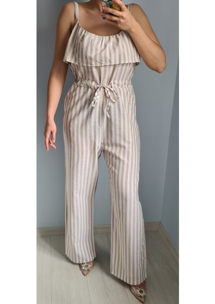 Yaka Detaylı Bel Bağlamalı Tulum modelleri