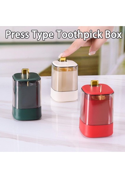 Kırmızı Basma Otomatik Kürdan Kutusu Mühürlü Büyük Kapasiteli Toz Geçirmez Pres Tipi Kürdan Dispenseri Ev Aksesuarları Для Зубочисток (Yurt Dışından) modelleri