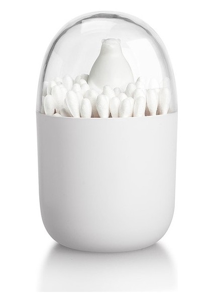 Kar Ayısı Yerden Tasarruf Kürdan Tutucu Toz Geçirmez Plastik Pamuklu Çubukla Kutusu Ev Depolama Yaratıcı Saklama Kutusu Şeffaf ve Görünür 60G (Yurt Dışından)