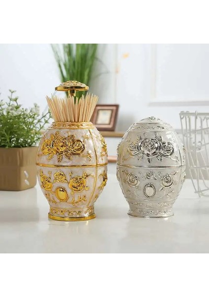 Sku-6 Vintage Otomatik Pop-Up Kürdan Tutucu Avrupa Tarzı Kürdan Dağıtıcı Kutusu Otel Ktv Dekorasyon Kürdan Saklama Kutusu (Yurt Dışından)