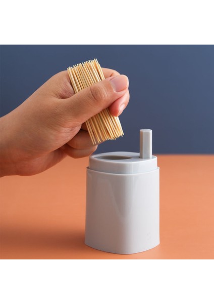 Koyu Mavi Taşınabilir Kürdan Kutusu Yaratıcı Basın Otomatik Oturum Açma Ev Işık Lüks Yaratıcı Kürdan Toz Geçirmez Saklama Kutusu (Yurt Dışından) indirimleri