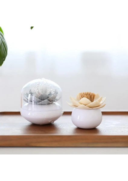 Gri S Premium Lotus Şekli Kürdan Pamuklu Çubuk Tutucu Kutusu Sanatçı Organizatör Tüp Çiçek Tasarım Ev Gereçleri Büyük Kapasiteli Oda Dekor (Yurt Dışından)
