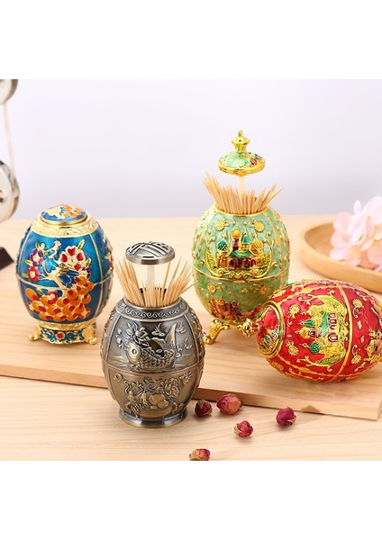 Kale 2 Avrupa Retro Kürdan Tutucu Retro Lüks Akrilik Yüksek Son Basın Otomatik Kürdan Tutucu Otel Yaratıcı Ev Eşyaları (Yurt Dışından)