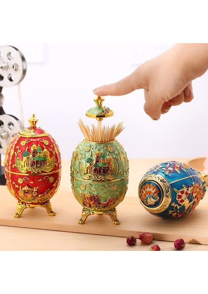 Kale 2 Avrupa Retro Kürdan Tutucu Retro Lüks Akrilik Yüksek Son Basın Otomatik Kürdan Tutucu Otel Yaratıcı Ev Eşyaları (Yurt Dışından)