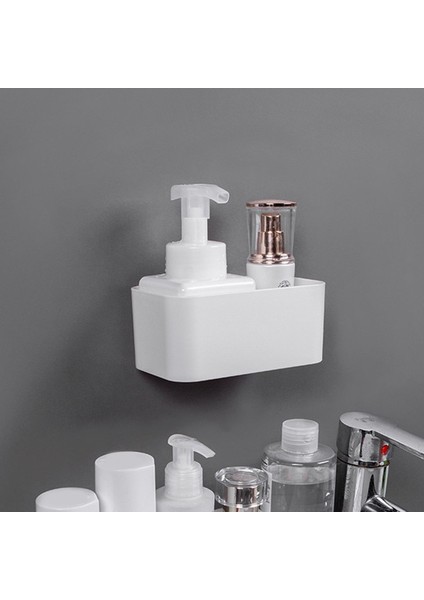 Minimalist Beyaz Duvara Monte Çeşitli Eşyalar Konteyneri Kapaksız Kendinden Yapışkanlı Bulaşıklık Lavabo Alt Bulaşıklık Küçük Lavabo Üzeri (Yurt Dışından)