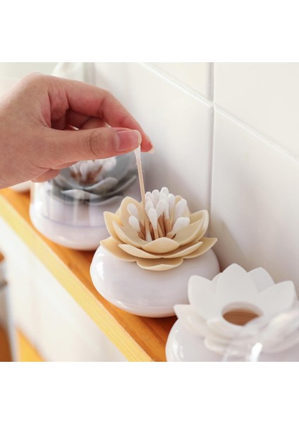 Gri S Premium Lotus Şekli Kürdan Pamuklu Çubuk Tutucu Kutusu Sanatçı Organizatör Tüp Çiçek Tasarım Ev Gereçleri Büyük Kapasiteli Oda Dekor (Yurt Dışından)