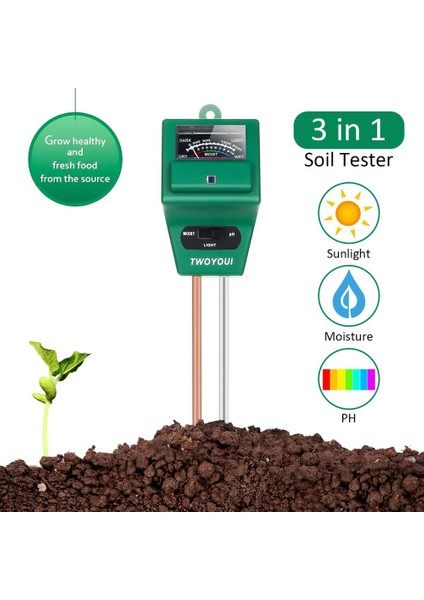 3'ü 1 Arada Toprak Ph Ölçer Nem Sensörü Ölçer/güneş Işığı/ph Toprak Test Kitleri Ev Bahçe Bitkileri Için Yelken Ph Test Cihazı Çiftlik Dış Mekan Kullanımı (Yurt Dışından) fiyatları