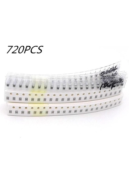 720 Adet Smd Kondansatör Çeşitli Kit 36 Değer 1PF~10UF Örnek Kiti Dıy Kiti (Yurt Dışından)