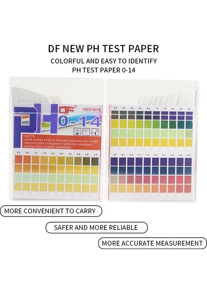 100 Adet Ph Test Şeritleri Tam Ph Test Ölçer 1-14ST Gösterge Turnusol Kağıdı Su Kalitesi Meyve Ph Ölçme Aracı (Yurt Dışından)