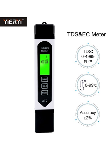 Yeni 3 In 1 Çok Fonksiyonlu Dijital Tds Ec Metre Sıcaklık Atc Test Cihazı Kalem Iletkenlik Su Ölçüm Analizörü Arkadan Aydınlatmalı (Yurt Dışından) modelleri