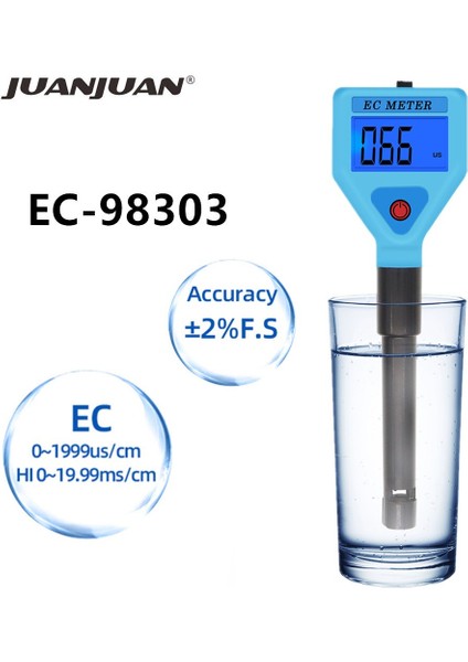 Dijital Ec Metre Test Cihazı Su Kalitesi Monitörü EC-98303 Havuzlar Içme Suyu Akvaryumları Için Su Analizörü LCD Ekran 40% Kapalı (Yurt Dışından)