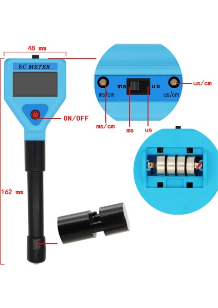 Dijital Ec Metre Test Cihazı Su Kalitesi Monitörü EC-98303 Havuzlar Içme Suyu Akvaryumları Için Su Analizörü LCD Ekran 40% Kapalı (Yurt Dışından)