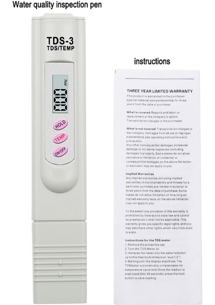 Taşınabilir Dijital LCD Tds Metre Kalem Yüksek Hassasiyetli Asitlik Ölçer Tds Izleme Cihazı Su Kalitesi Test Ekipmanı (Yurt Dışından)
