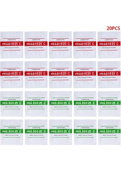 20 Adet Ph Tampon Çözeltisi Toz Ph Test Ölçer Ölçü Kalibrasyonu 4.01 6.86 95AA (Yurt Dışından)