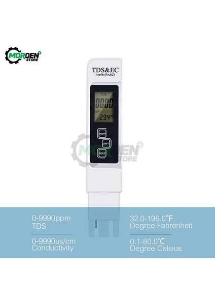 3 In 1 Tds Ec Metre Sıcaklık Test Cihazı Kalem Iletkenlik Su Kalitesi Saflık Ölçüm Aracı Tds/ec/temp Test Cihazı (Yurt Dışından) modelleri
