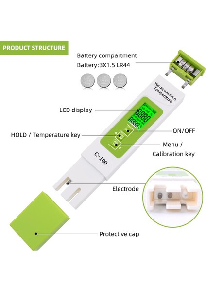 Yieryi 5 In 1 Tds/ec/tuzluluk/sg/sıcaklık Ölçer Havuzlar, Içme Suyu, Akvaryumlar Için Dijital Su Kalitesi Monitör Test Cihazı (Yurt Dışından) fırsatları