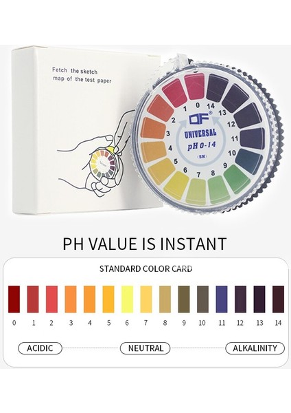Ph Test Şeritleri Evrensel Ph Test Kağıdı Şeritleri Ph Ölçümü Tam Aralık 0-14 Su Kalitesi Test Bandı Mutfak Aracı (Yurt Dışından)
