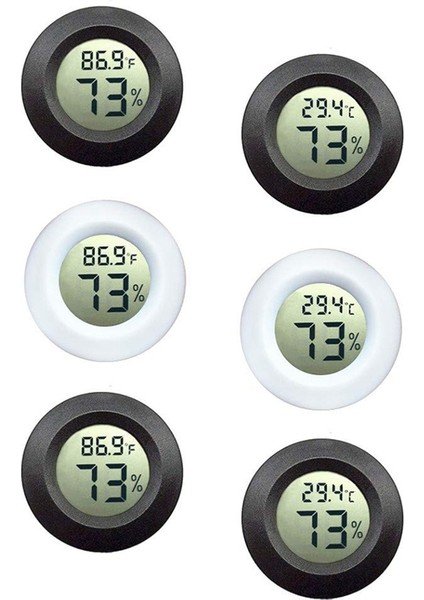 6'lı Paket Mini Higrometre Termometre Iç Mekan Termometre Higrometre Nemlendiriciler Için Dijital LCD Monitör, Bahçe (Yurt Dışından)