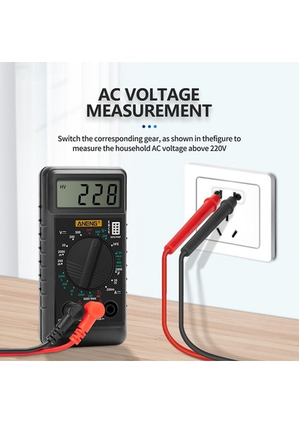 Oumery Aneng DT-182 Dijital Mini Multimetre Dc/ac Gerilim Akım Ölçer Cep Voltmetre Diyot Triode Tester Multitester (Yurt Dışından)