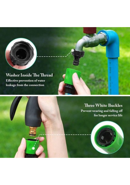 Icqurbt Bahçe Hızlı Bağlantı Serbest Bırakma Su Hortumu Bağlantı Parçaları Plastik Konnektörler, Erkek ve Dişi 3/4 Inç Ght 20 Adet (Yurt Dışından)