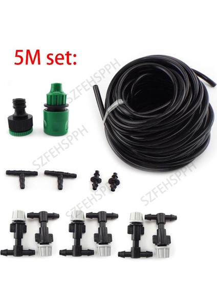 5 M Otomatik Bahçe Sulama Sistemi 4/7mm Tüp Bahçe Damla Sulama Misting Soğutma Suyu Boru Bağlantıları Sprey F (Yurt Dışından)
