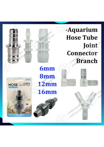 Akvaryum Hortum Adaptör Konnektörü Dönüştürücü Paslanmaz Çelik Plastik Akvaryum Boru Bağlantıları Hortum Dönüştürücü 8mm 12MM 16MM (Yurt Dışından) modelleri