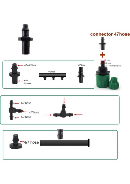 M Sulama Sistemi Otomatik Damla Sulama Boru Bağlantıları 4/7mm Su Yağmurlama Bitki Çiçekler Bahçe Aletleri Soğutma F (Yurt Dışından)