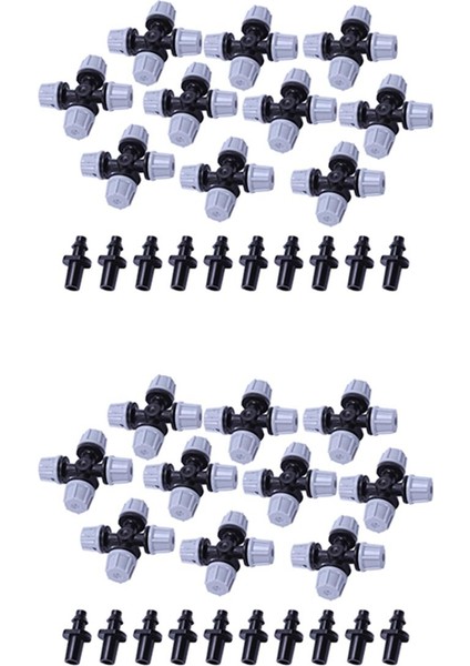 Sera Nemlendirici Tesisi Sisleme Çapraz Atomize Nozul Yağmurlama Tee (20 Adet) (Yurt Dışından)